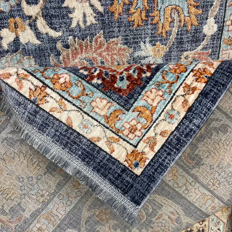Turkish rugs Hanover KM79A Dark blue cream Size 150*220