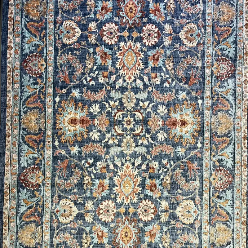 Turkish rugs Hanover KM79A Dark blue cream Size 150*220