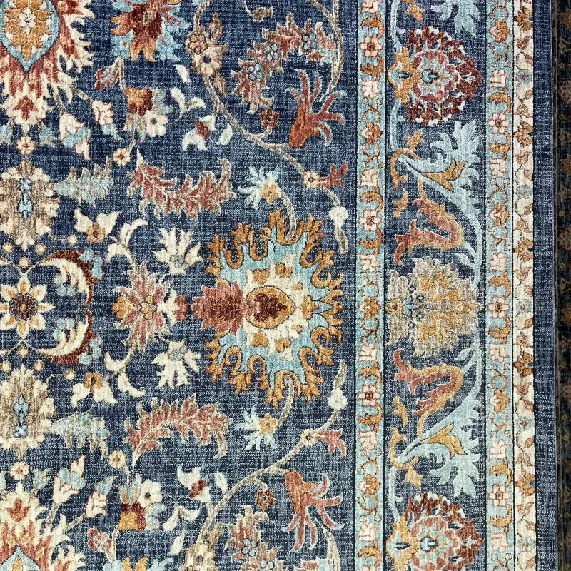 Turkish rugs Hanover KM79A Dark blue cream Size 150*220