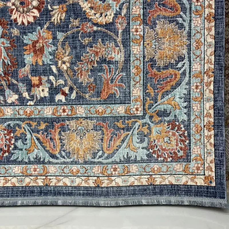 Turkish rugs Hanover KM79A Dark blue cream Size 150*220
