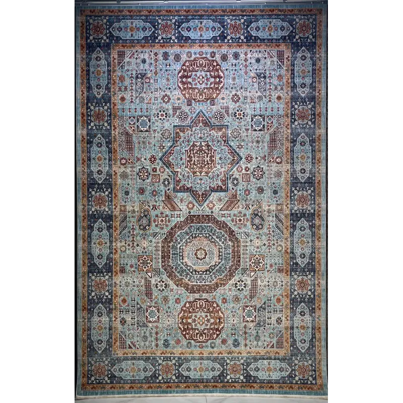 سجاد تركي هانوفر KM82A تركواز سماوي غامق مقاس 150*220