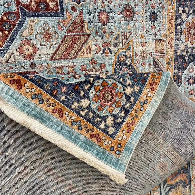 سجاد تركي هانوفر KM82A تركواز سماوي غامق مقاس 150*220