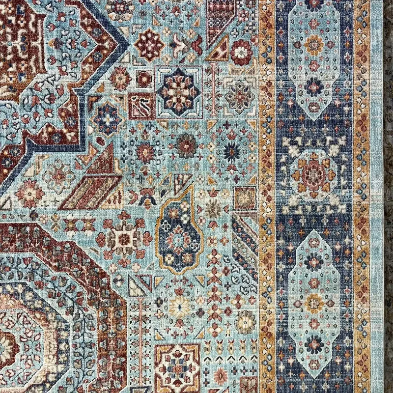سجاد تركي هانوفر KM82A تركواز سماوي غامق مقاس 150*220