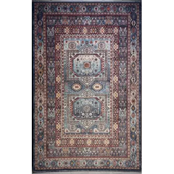 سجاد تركي هانوفر KM90A سماوي غامق احمر مقاس 200*300