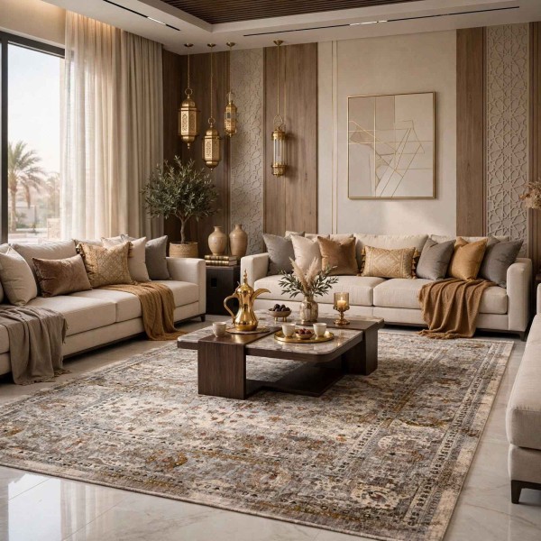 سجاد تركي هانوفر KR17D بيج مولتي أكوا مقاس 200*300