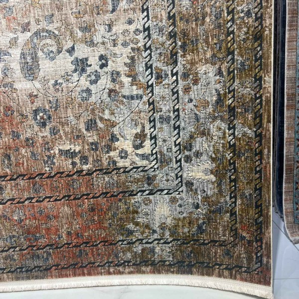 سجاد هانوفر بوهيمي تركي KR24C بيج مولتي روز مقاس 150*220