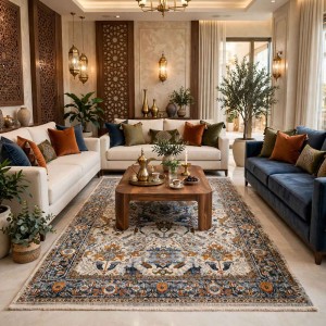 Türkiye Hannover Bohemian Rugs KR28A BEIGE MULTI AQUA Size 250*350