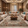 سجاد هانوفر بوهيمي تركي KR28B كريم برتقالي مقاس 150*220