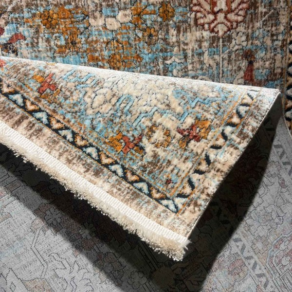 سجاد هانوفر بوهيمي تركي KR28B كريم برتقالي مقاس 150*220