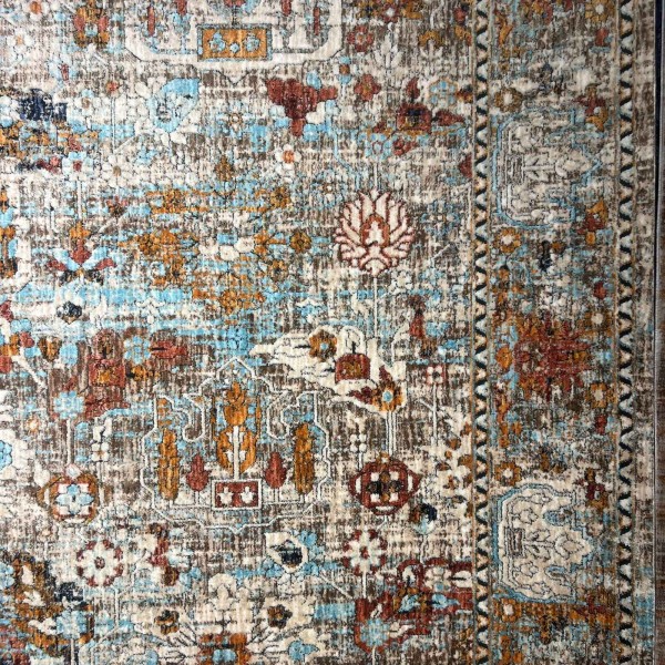 سجاد هانوفر بوهيمي تركي KR28B كريم برتقالي مقاس 150*220