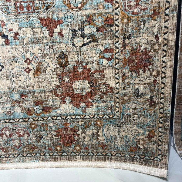 سجاد هانوفر بوهيمي تركي KR28B كريم برتقالي مقاس 150*220