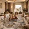 سجاد هانوفر بوهيمي تركي KR29A بيج اخضر مقاس 300*400