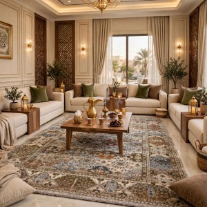سجاد هانوفر بوهيمي تركي KR29A بيج اخضر مقاس 150*220