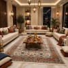 سجاد هانوفر بوهيمي الهبة تركي KR32A بيج مولتي روز مقاس 150*220