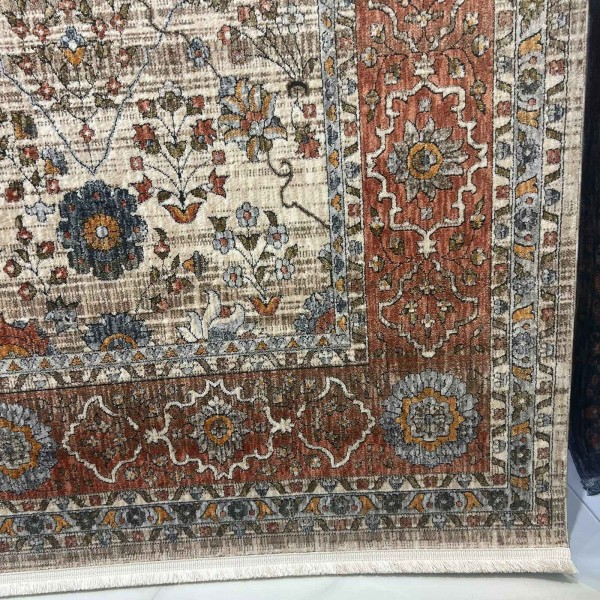 سجاد هانوفر بوهيمي الهبة تركي KR32A بيج مولتي روز مقاس 150*220