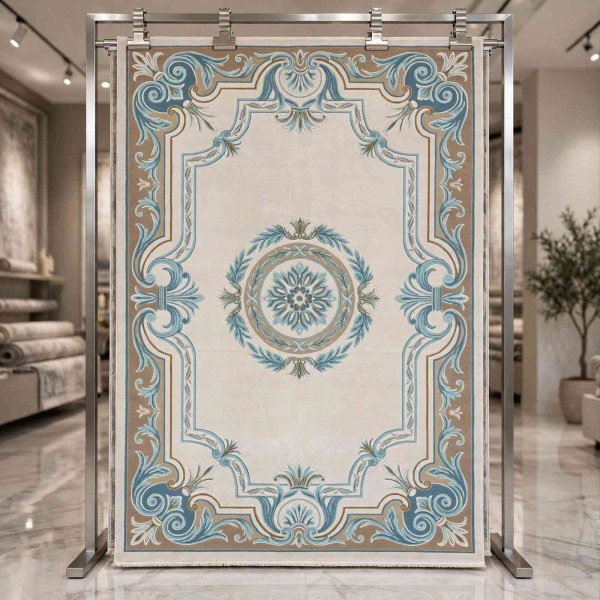 HILTON Turkish Rug 43759A CREAM BROWN Size 100*200