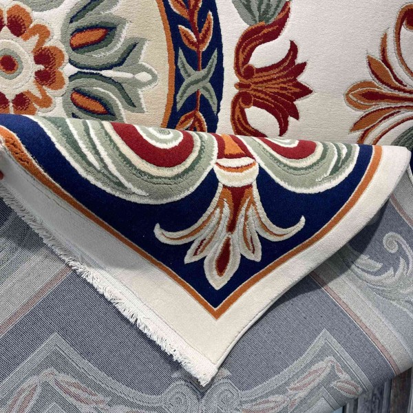 سجاد تركي هيلتون 43759A كحلي اخضر مقاس 250*350