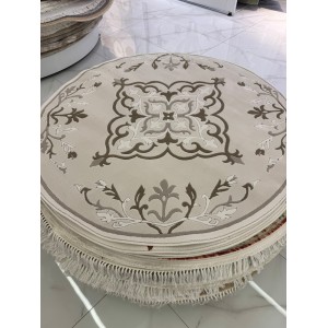 Iris Turkish Rug N0597A Beige Round Size 200*200