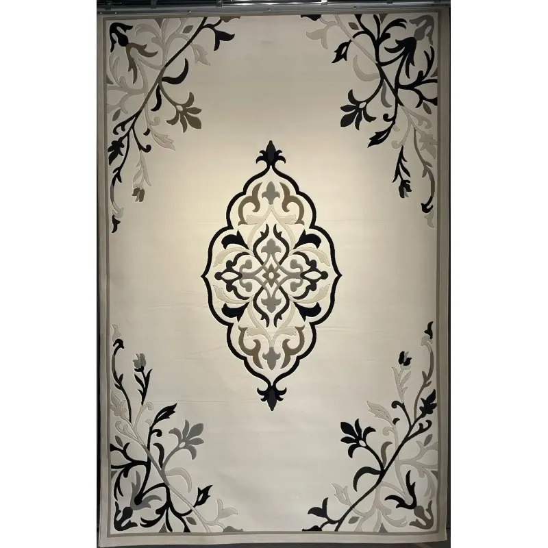 Iris Turkish Rug N0597A black Size 80*150