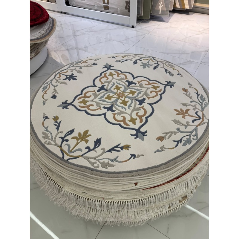 Iris Turkish Rug N0597A gray Round Size 150*150