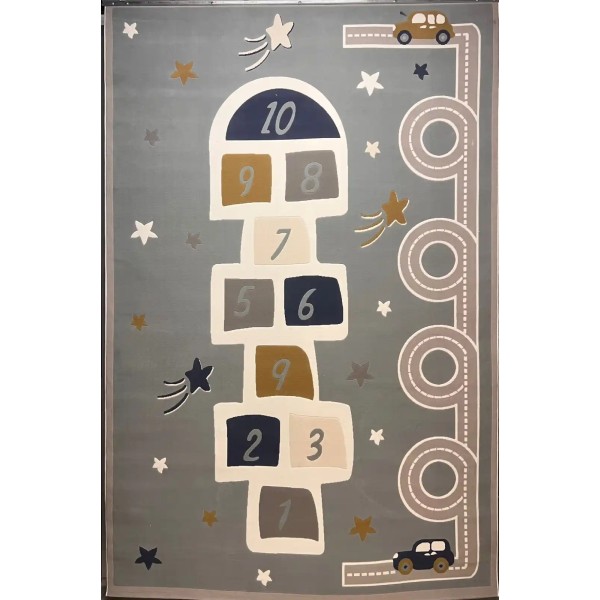 Turkish childrens rug Kids Plus 41653A Light blue size 80*150