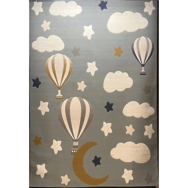 Turkish childrens rug Kids Plus 441558A Light blue size 80*150