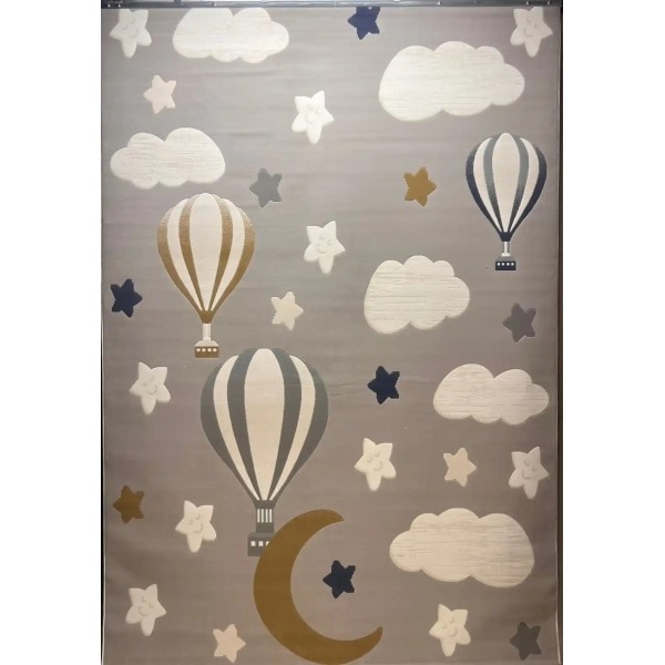 Turkish childrens rug Kids Plus 441558A Light gray size 120*170