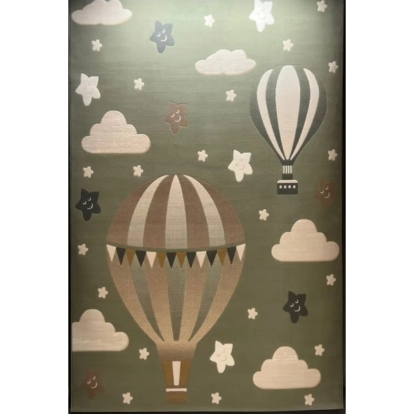 Turkish childrens rug Kids Plus 41561A Light green size 200*300
