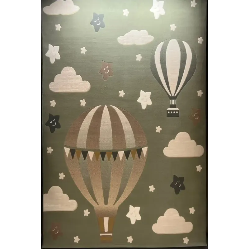 Turkish childrens rug Kids Plus 41561A Light green size 120*170
