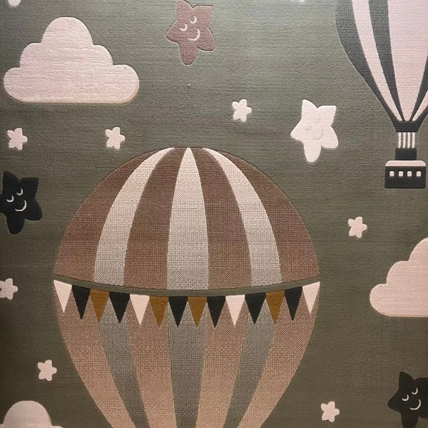 Turkish childrens rug Kids Plus 41561A Light green size 200*300