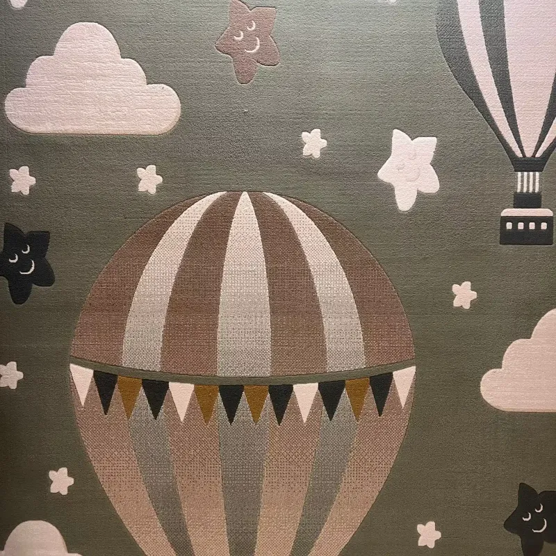 Turkish childrens rug Kids Plus 41561A Light green size 120*170