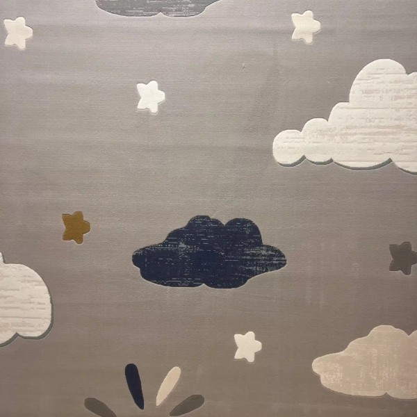 Turkish childrens rug Kids Plus 41565A Light gray size 120*170