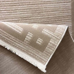 Modern Turkish Hotel Rugs Lauren F414C Cream Beige Size 100*200