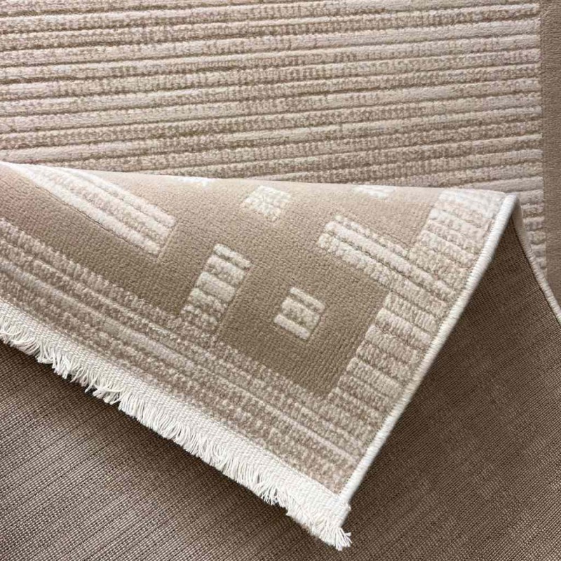 Modern Turkish Hotel Rugs Lauren F414C Cream Beige Size 200*300