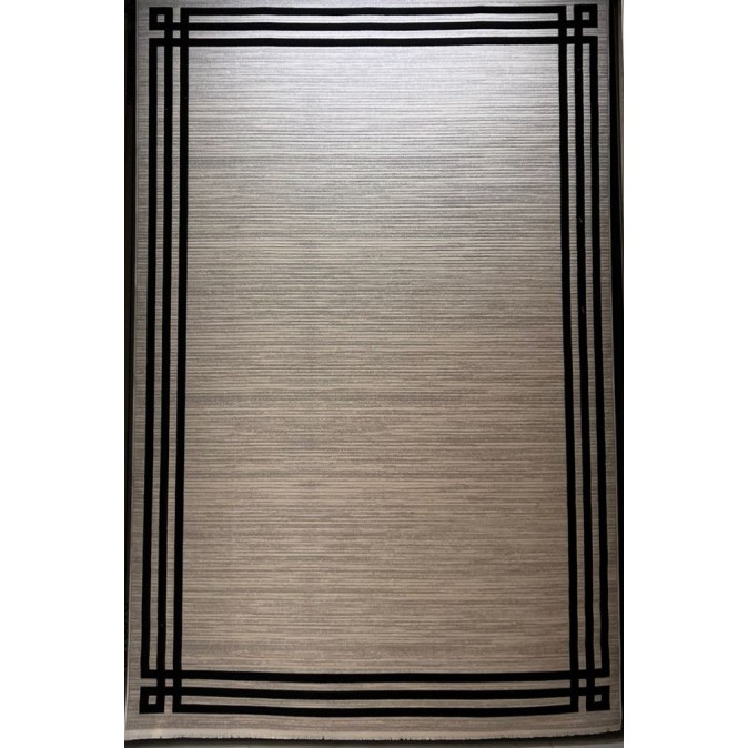سجاد تركي مودرن فندقي لورين F414C كريم اسود مقاس 200*300