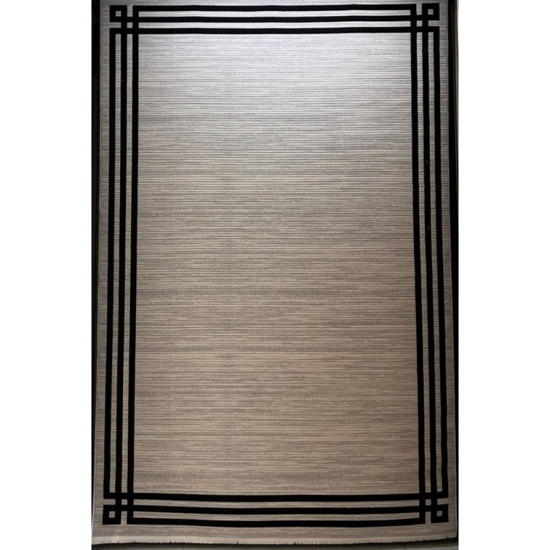 Modern Turkish Hotel Rugs Lauren F414C Cream black Size 100*200