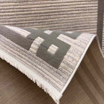 سجاد تركي مودرن فندقي لورين F414C كريم رصاصي مقاس 250*350