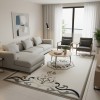 Turkish LAVENDER rug N0598A BLACK size 100x200