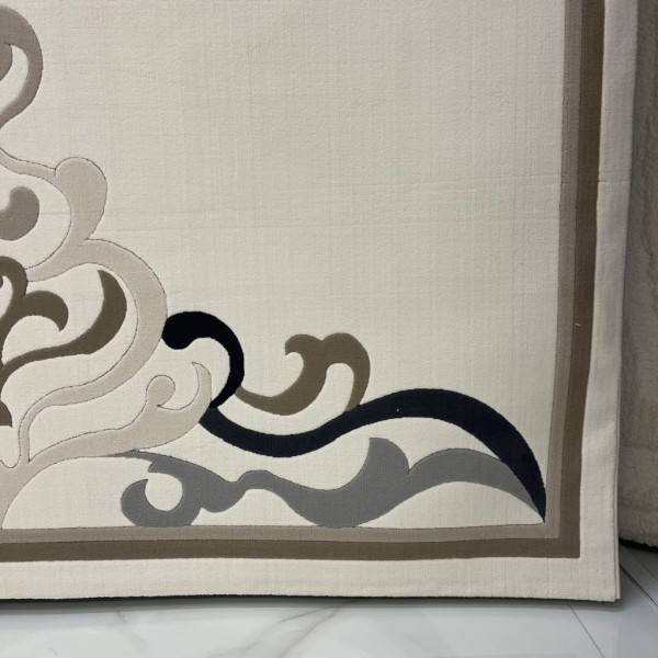 Turkish LAVENDER rug N0598A BLACK size 100x200