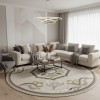 سجاد تركي لافندر N0598A بيج دائري مقاس 150*150