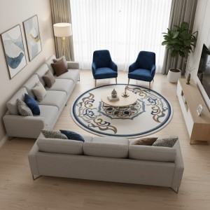 سجاد تركي لافندر N0598A رصاصي ميكس دائري مقاس 150*150