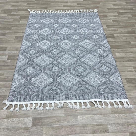 Turkish louvre burlap carpet C583A gray size 150*220