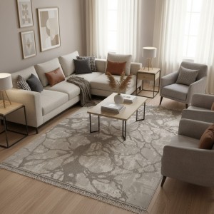 سجاد خيش لوفر تركي E089A بني فاتح مقاس 300*400