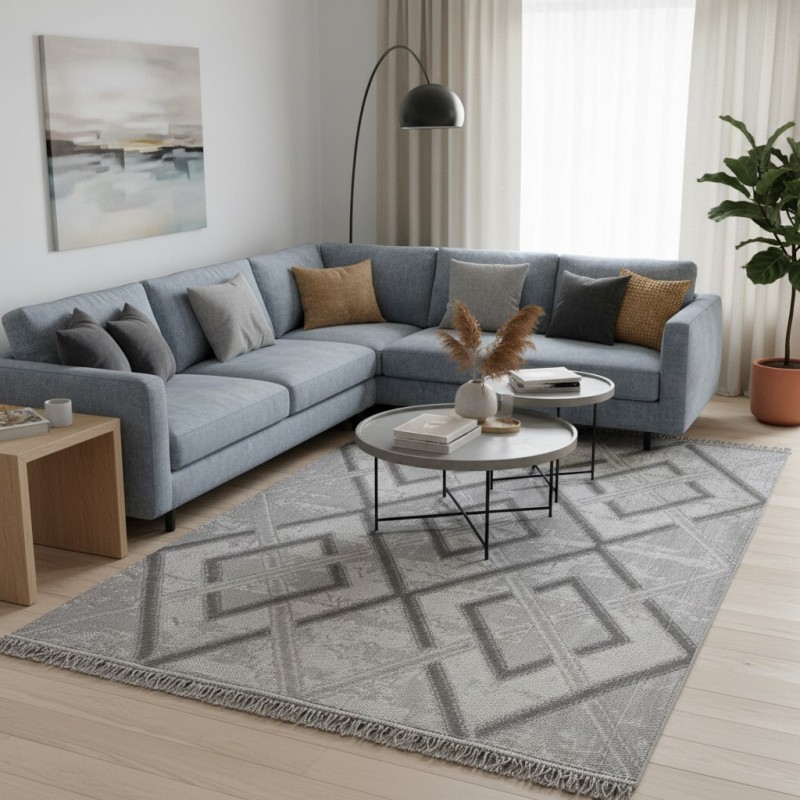 سجاد خيش لوفر تركي E091A كريم مقاس 300*400
