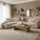 سجاد خيش لوفر تركي E091A بني فاتح بيج مقاس 300*400