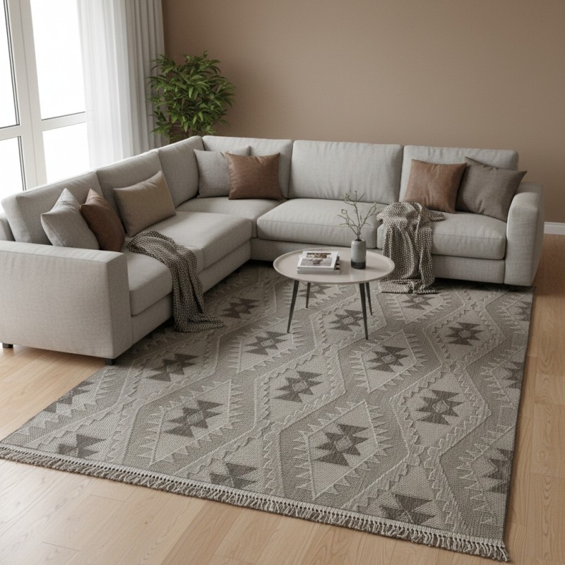 Turkish Loafer Jute Rug E094A Light brown beige Size 300*400