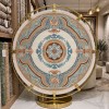 Hilton 43759A Turkish rug cream aqua round size 150x150 cm