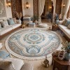 سجاد تركي هيلتون 43759A كريم بني دائري مقاس 150*150 سم