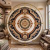 سجاد تركي هيلتون 43759A كحلي تيرا دائري مقاس 150*150 سم