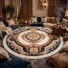 سجاد تركي هيلتون 43759A كحلي تيرا دائري مقاس 150*150 سم